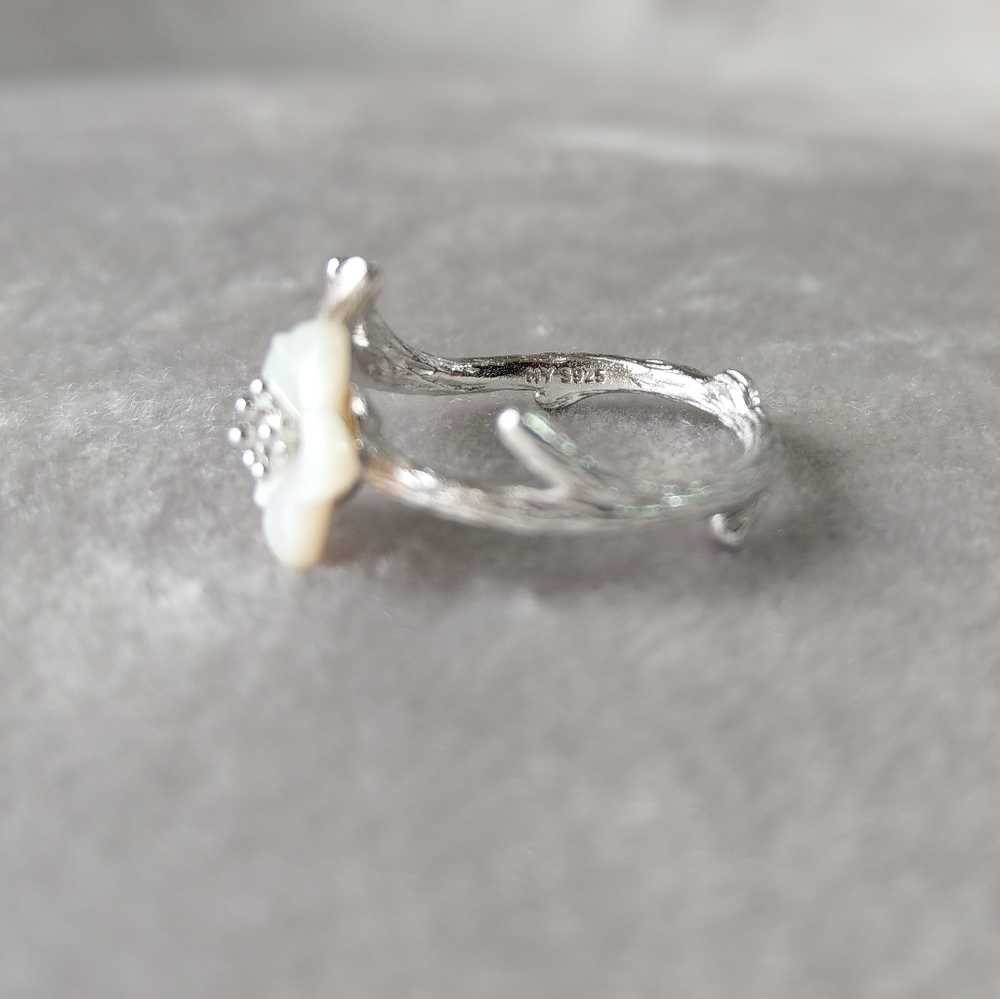 💎NEW💎S925 CHERRY BLOSSOM PEARL RING - Picture 7 of 9